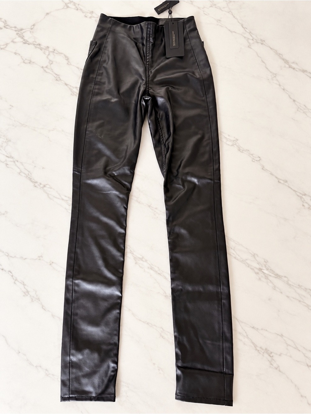 rag & bone Black Faux Leather Skinny Jeans